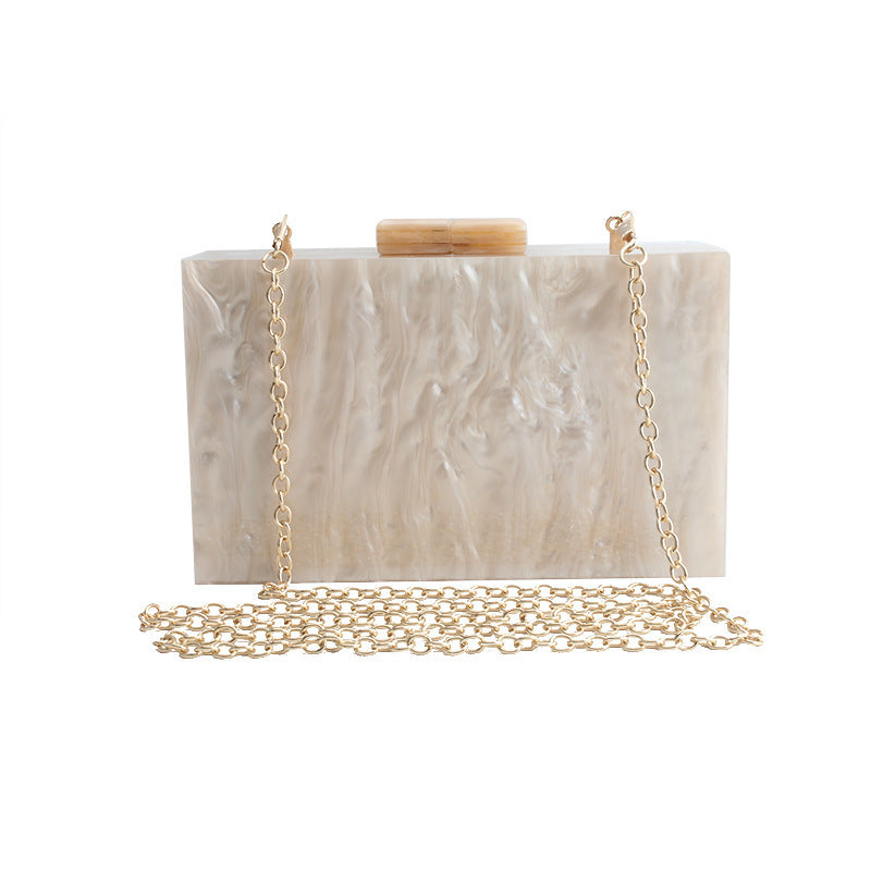 Women Handbag Marble Pattern Acrylic Bag