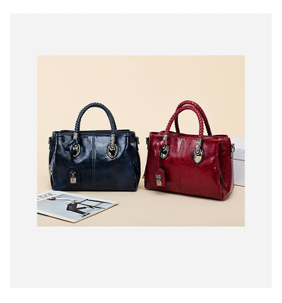 Vintage Oil Wax leather luxury handbag