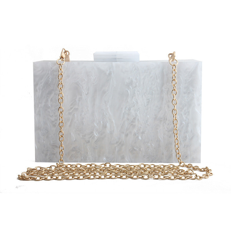 Women Handbag Marble Pattern Acrylic Bag