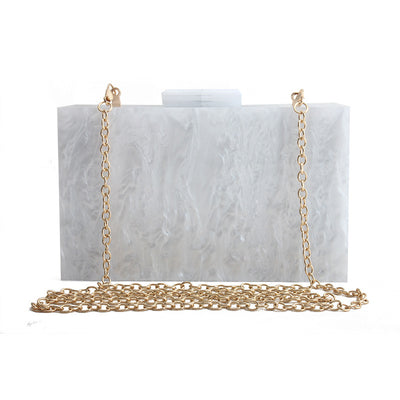 Women Handbag Marble Pattern Acrylic Bag