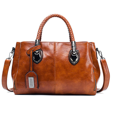 Vintage Oil Wax leather luxury handbag